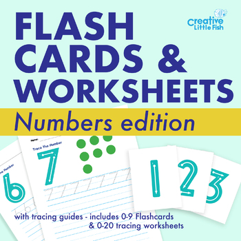 Preview of Number Flashcards with Tracing Numbers 0-10 and practice worksheets 0-20