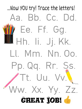 Preview of Traceable alphabet sheet printable