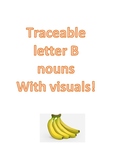 Traceable letter B nouns with visuals