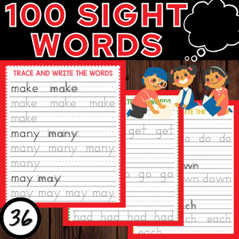 Preview of Tracing 100 Essential Sight Words: Building Reading Fluency