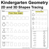 2D (Flat) and 3D (Solid) Shapes Worksheets | Tracing and M