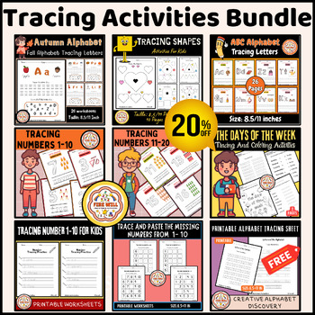 Preview of Tracing Activities Bundle For Preschool, Kindergarten, 1st Grade - June Pack
