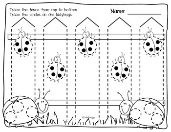 Tracing Activity - Lines in Spring Pre-Writing Worksheet Bundle by