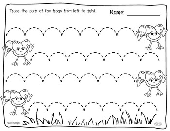 tracing activity lines in spring pre writing worksheet