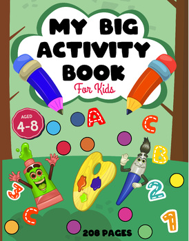 Preview of Tracing, Alphabet Coloring Pages and Math Activity Book for Kids