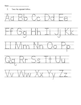 Tracing Alphabet Worksheet by Nicole Flores | TPT