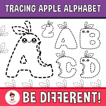 Preview of Tracing Apple Alphabet Clipart Fine Motor Skills Pencil Control Fall September
