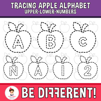 Preview of Tracing Apple Alphabet Clipart Letters Fine Motor Skills Pencil Control Apple