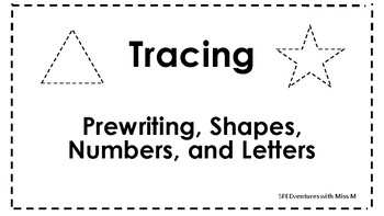 Preview of Tracing Binder/Worksheets- Prewriting, Shapes, Numbers, Letters