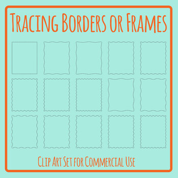 Tracing Borders or Frames for Tracing or Cutting Pencil Control Clip Art