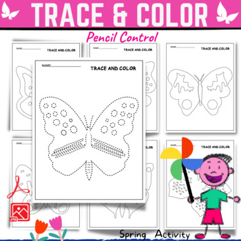 Preview of Tracing Butterflies for Pencil Control Fine Motor Skills | Spring Theme Activity