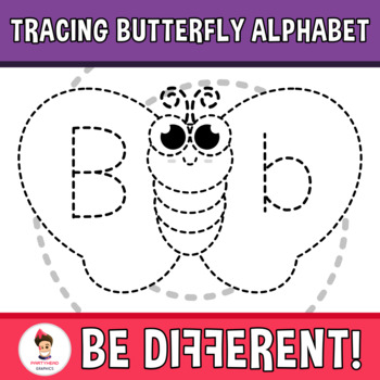 Preview of Tracing Butterfly Alphabet Clipart Letters Fine Motor Skills Pencil Control