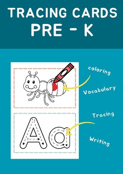 Preview of Tracing Card I Pre - K I Writing and Coloring Worksheet