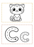 Tracing Card I Pre - K I Writing and Coloring Worksheet "C"