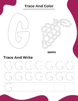 Tracing, Coloring and Writing Letter G by The Outstanding Teacher
