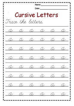 Tracing Cursive Letters Lowercase - Alphabet Cursive Handwriting ...