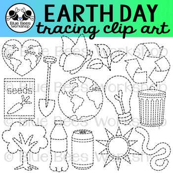 Preview of Tracing Earth Day Clip Art