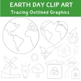 Tracing Earth Day Clip Art Outlined Graphics