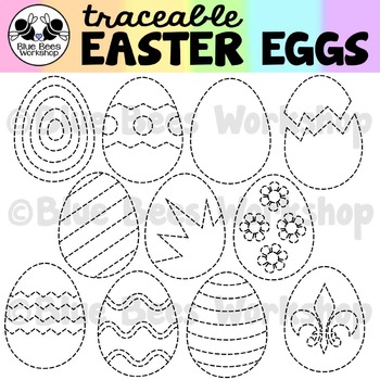 Tracing Easter Eggs Clip Art by Blue Bees Workshop | TpT