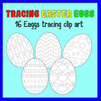 Preview of Tracing Easter Eggs Clip Art Dotted Tracing Lines