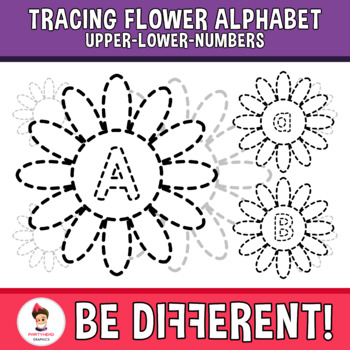Preview of Tracing Flower Alphabet Clipart Letters Fine Motor Skills Pencil Control Spring