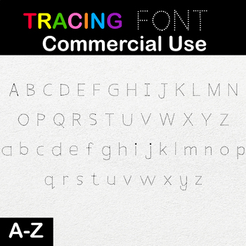 Preview of Tracing Font Commercial Use | Handwriting Font | Dotted Letters A-Z