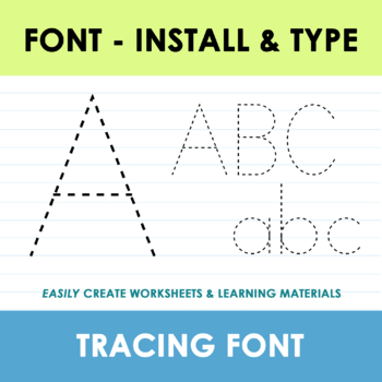 Preview of Tracing Font, Handwriting Practice, Writing Worksheet, Letter Tracing, Font