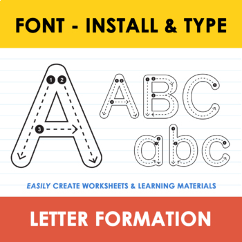 Preview of Tracing Font, Letter Formation, Teacher Font, Worksheets