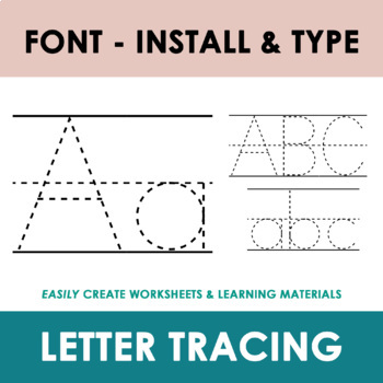 Preview of Tracing Font, Teacher Font, Handwriting, Worksheets