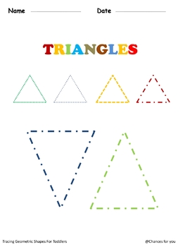 Tracing Geometric Shapes For Toddlers by Chances for you | TPT
