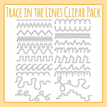 Preview of Tracing In The Lines for Fine Motor Control / Left to Right Progression Clip Art