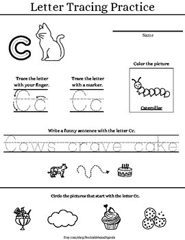 Tracing Letter of the Day Worksheets by The Bookish Mama | TPT
