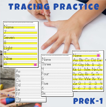 Preview of Tracing Letters A-Z and Numbers 0-10 Writing Worksheets
