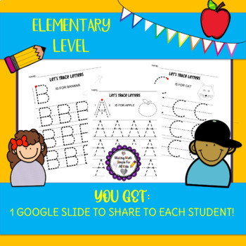 Preview of Tracing Letters - D (Distance Learning: Google Slide)