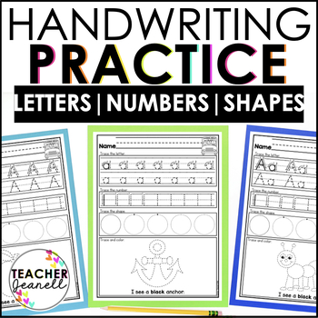 Preview of Tracing Letters, Numbers, Shapes & Reading Comprehension - Handwriting Practice