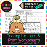 Tracing Letters and Print Worksheets | Alphabet Handwritin