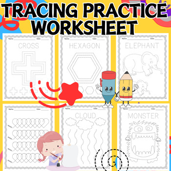 Preview of Kids' Tracing Practice Worksheet: Line Tracing for Prewriting Skills
