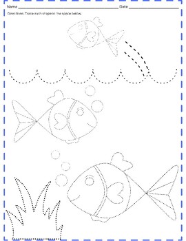 Tracing Lined Figures Printable Practice Worksheets by HenRyCreated