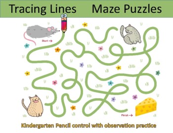Preview of Tracing Lines Draw Between the line Pencil Control Maze Fun Game Activity book