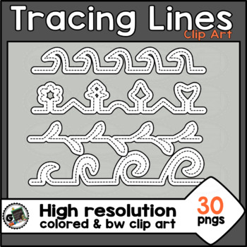 Preview of Tracing Lines Fine Motor Skills Control Prewriting Shapes Clip Art