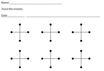 tracing lines practice cross line worksheets preschool teachers followers pay