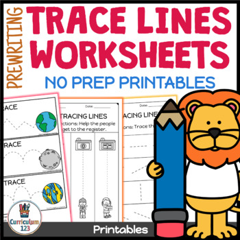 Preview of Tracing Lines Pre-writing & Pen Control Worksheet Fine Motor 