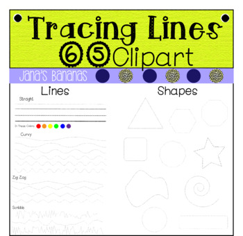 Preview of 65 Tracing Lines & Shapes {Commercial & Personal Use}