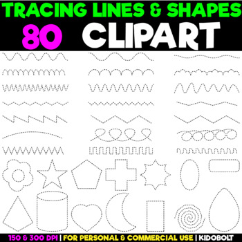 Preview of Tracing Lines and Shapes Clipart Set