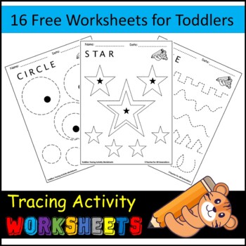 Preview of Tracing Lines and Shapes Worksheets for Toddlers