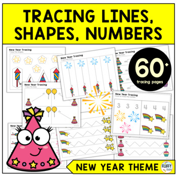 Preview of Tracing Lines for New Year 2023 Preschool and Toddler Fine Motor Activities