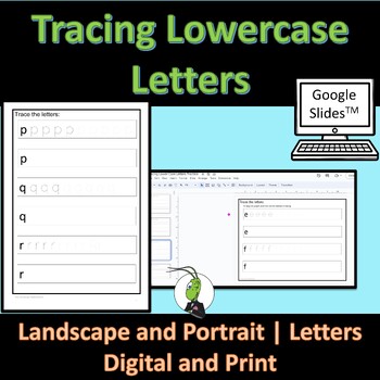 Preview of Tracing Lowercase Letters Worksheet PreK Digital and Printable