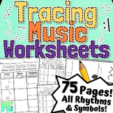 Tracing Music Worksheets | Tracing All Rhythms Rests And Symbols