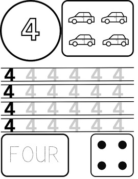 Tracing Number 0-9 Worksheet by Creative Contagious | TPT