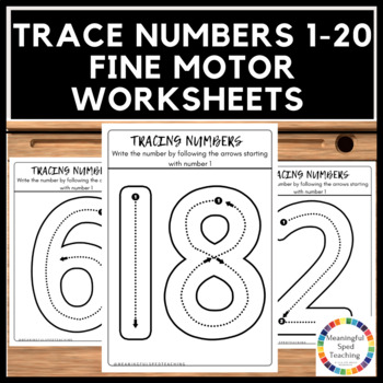 Preview of Tracing Number 1-20 Fine Motor Printable Worksheets